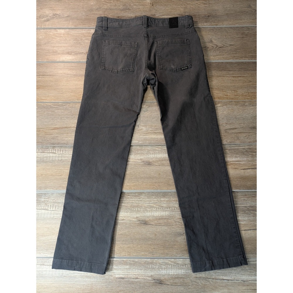 Prana Tucson Pants Mens 33x30 Gray Slim Fit Twill Canvas Organic Stretch Hiking